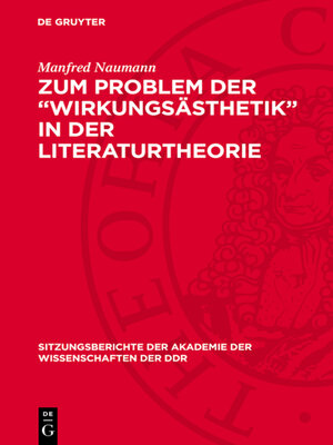 cover image of Zum Problem der „Wirkungsästhetik" in der Literaturtheorie